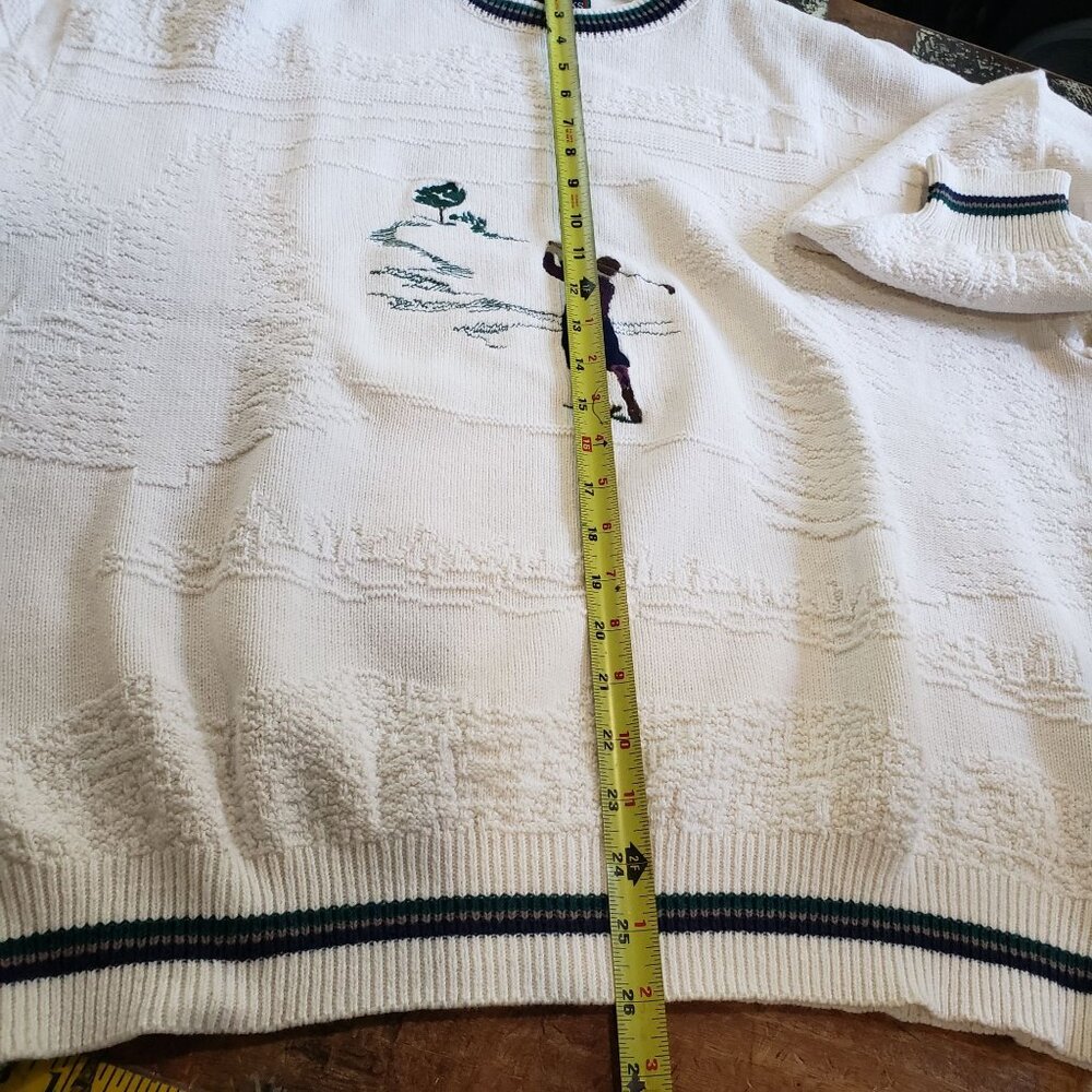 Cypress Links Mens XL Golf Sweater White With Golfer Embroidery USA - Picture 6 of 7